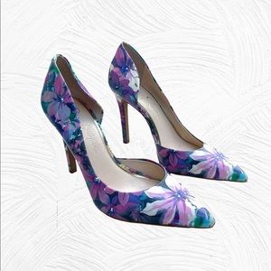 Jessica Simpson floral pumps- 8.5 - purple, white, green and some black colors